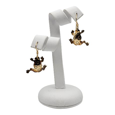 Brass Frog Earrings