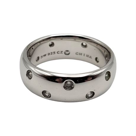 Diamonique Epiphany Platinum Clad Sterling Silver Scattered Stone Ring