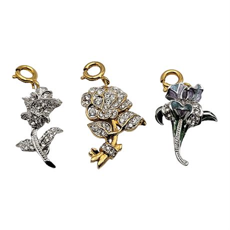 Nolan Miller Rhinestone Flower Charms