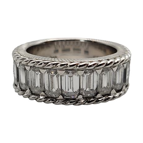 Judith Ripka Sterling Silver CZ Baguette Ring