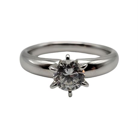 Diamonique Sterling Silver CZ Solitaire Ring