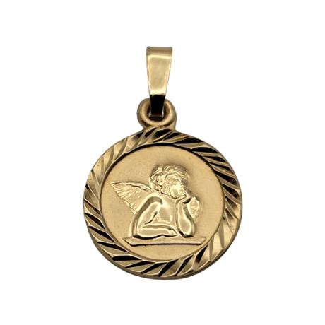 EternaGold 14K Gold Cherub Pendant