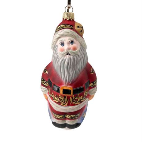 Vaillancourt Folk Art "Starry Father Christmas" Glass Ornament