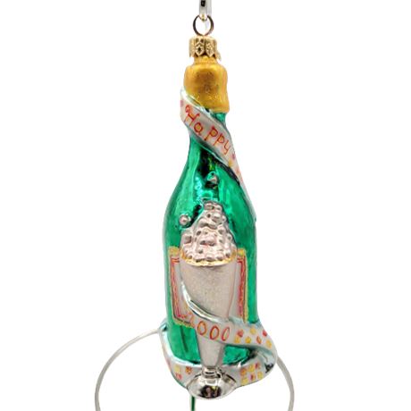 Christopher Radko "2000 Happy New Year Champagne" Glass Ornament