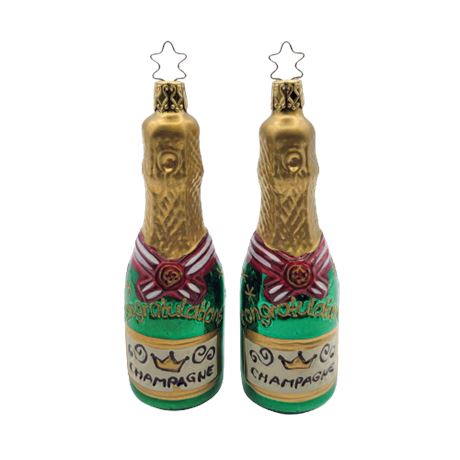 Old World Christmas "Champagne Bottle" Glass Ornaments