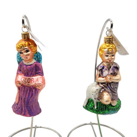Christopher Radko 1997 "Shepherd's Prayer, Gloria" Glass Ornaments
