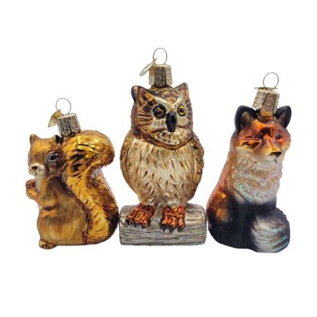 Old World Christmas "Woodland Creatures" Glass Ornaments