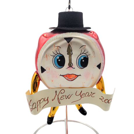 Christopher Radko "2000 Happy New Year Clock" Glass Ornament