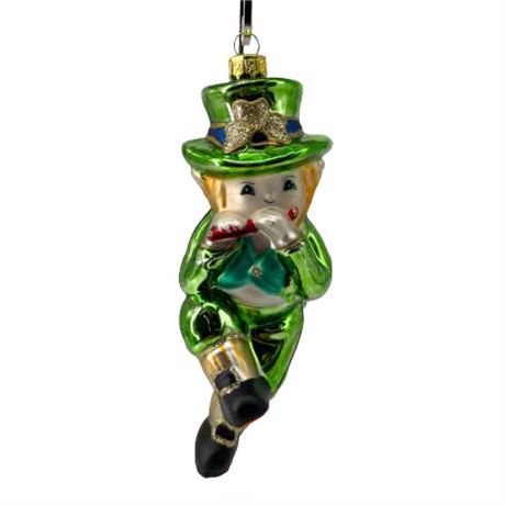 Possible Dreams Celtic Collection "Leprechaun" Glass Ornament