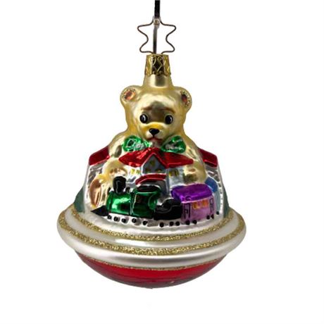 Old World Christmas Inge-Glas "Teddy Bear Express" Glass Ornament