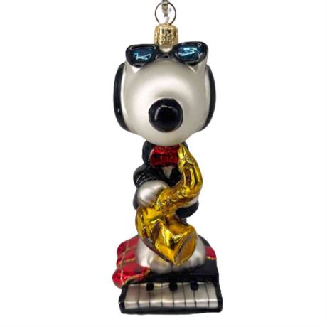 Kurt Adler Polonaise "Snoopy Joe Cool" Glass Ornament
