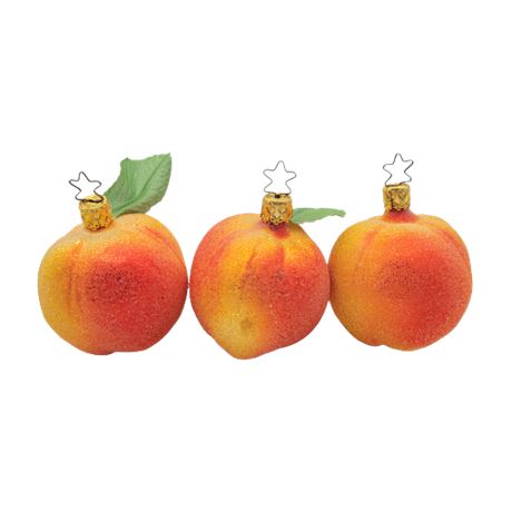 Old World Christmas "Sugar Peach" Glass Ornaments