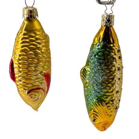 Old World Christmas Inge-Glas "Fish" Glass Ornaments