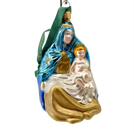 Kurt Adler Polonaise "Madonna and Child" Glass Ornament