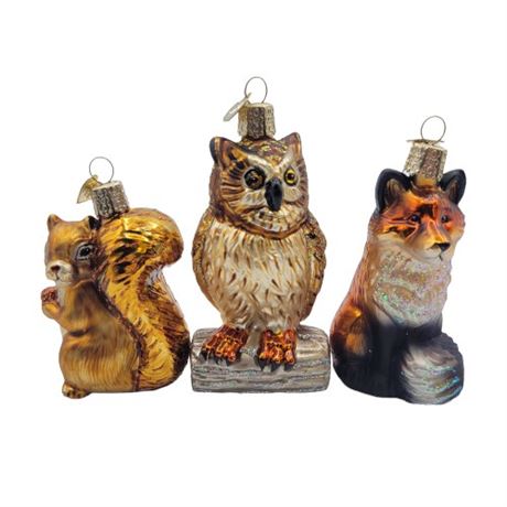 Old World Christmas "Woodland Creatures" Glass Ornaments