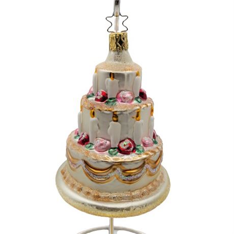 Old World Christmas "3 Tier Cake" Glass Ornament