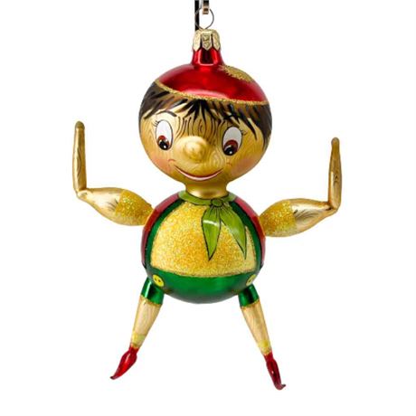 Slavic Treasures "Pinocchio" Glass Ornament