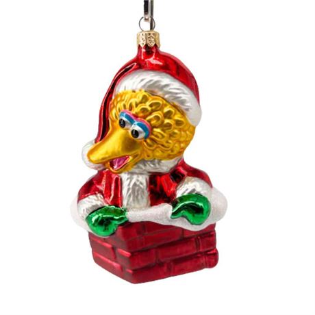 Kurt Adler Polonaise "Big Bird Santa" Glass Ornament