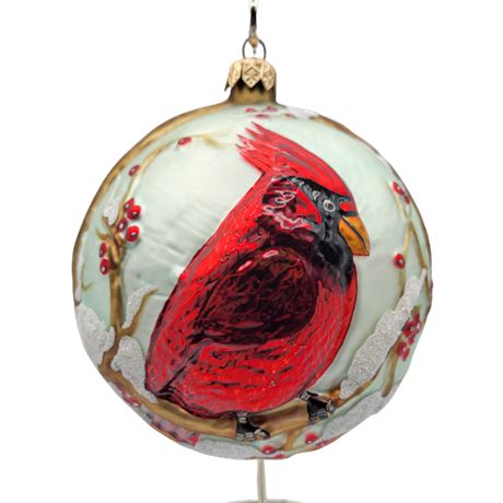 Slavic Treasures Cardinal Glass Ornament