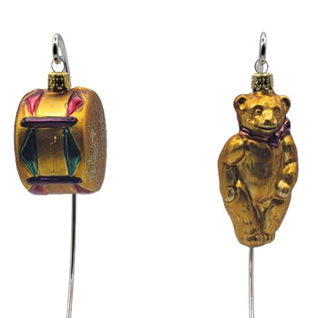 Christborn "Drum & Teddy Bear" Glass Ornaments