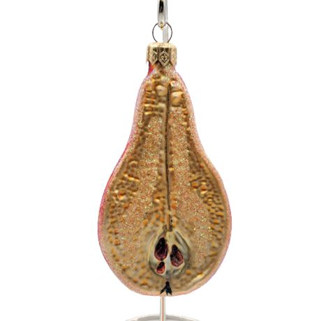 Christopher Radko "Half Pear" Glass Ornament