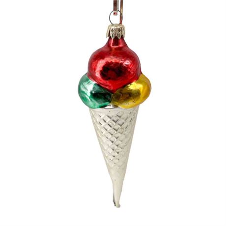 Old World Christmas "Ice Cream Cone" Glass Ornament