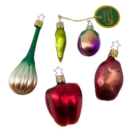 Old World Christmas Inge-Glas Assorted Fruit Glass Ornaments