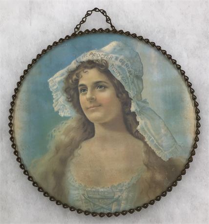 Antique Ivory Soap Advertising Procter & Gamble Co Pretty Lady Litho Flue Cover