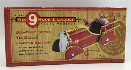 NOS No. 9 Hook & Ladder 1:3 Die-Cast Metal Pedal Vehicle Model in the Box