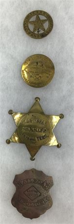 4 pc Texas Ranger, Sheriff, Railroad Police & Graf Zeppelin Crew Metal Badge Lot