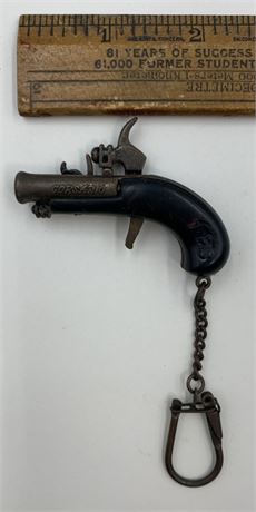 Vintage Corsario Mechanical Black Powder Pirate Pistol Key Chain, Spain