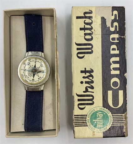 Mid Century era Wrist Watch Navigational Compass by Chicago Apparatus Co.