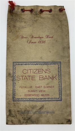 Old Bank Deposit Money Bag, Citizens State Bank - Since 1898