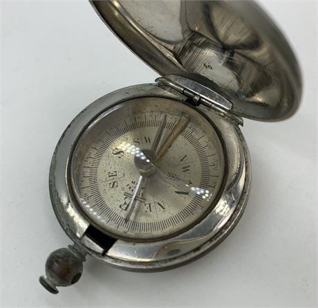 Antique French Navigational Pocket Watch Shaped Compass