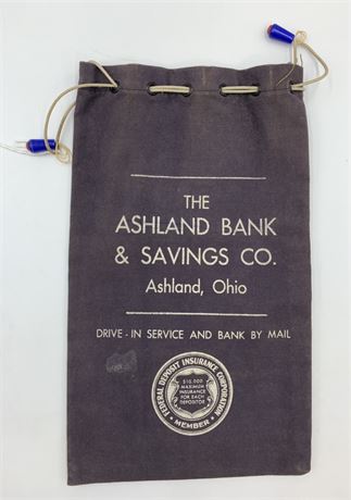 Old Bank Deposit Money Bag, The Ashland Bank & Savings Co Ohio