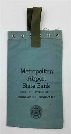 Old Bank Deposit Money Bag, Metropolitan Airport State Bank, Minneapolis MN