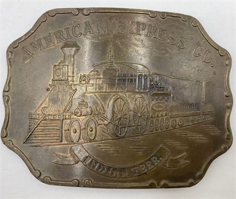 Vintage American Express Co. Indian Territory Railroad Belt Buckle
