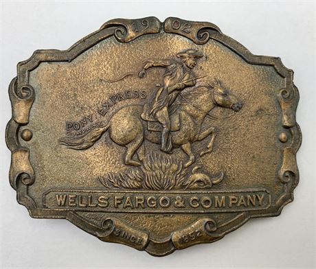 Montauk Silver Company Wells Fargo & Co Pony Express Belt Buckle