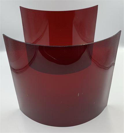 Pair Large Antique Maritime Ship Lantern Smooth Red Glass Lenses, Great Lakes