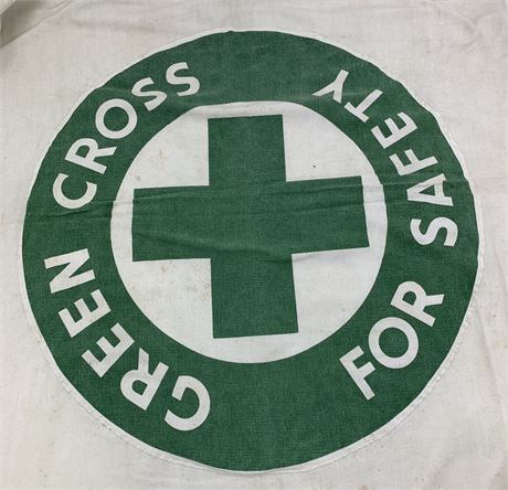 Large Vintage Green Cross For Safety Cotton Bunting Flag