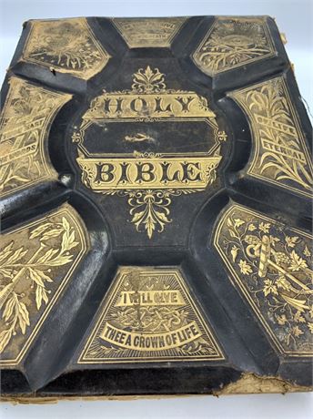 Antique 1880s Durand Family Victorian Era Bible