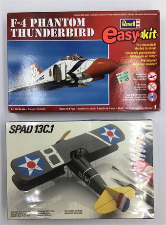 2 NOS Airplane Models SPAD 13C.1 Biplane & F-4 Phantom Thunderbird