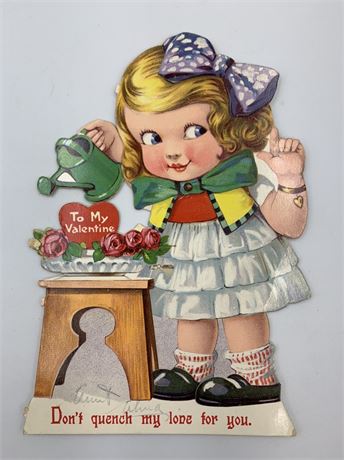 Stand Up 1920s-30s Mechanical Vintage German Paper Valentine