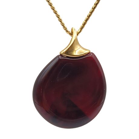 1960s Crown Trifari Fakelite Drop Pendant Necklace