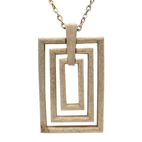 1970s Sarah Coventry Modernist Rectangles Pendant Necklace