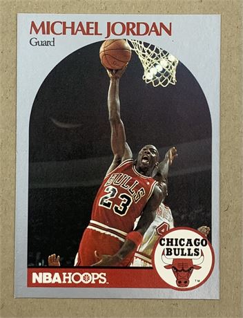 1990 NBA Hoops Michael Jordan 65 Chicago Bulls Basketball Trade Card