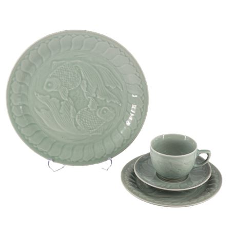 Green Koi Fish Dishware Set