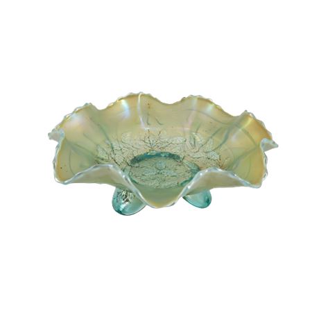 Vintage Carnival Glass Footed Bowl