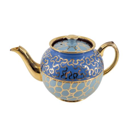 Sadler Blue & Gold Ceramic Teapot