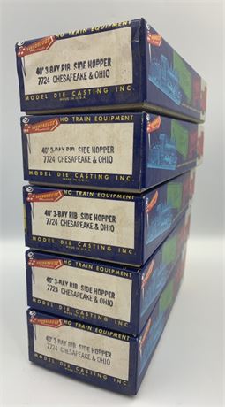5 pc NOS Roundhouse 40’ Chesapeake & Ohio HO Train Car Lot